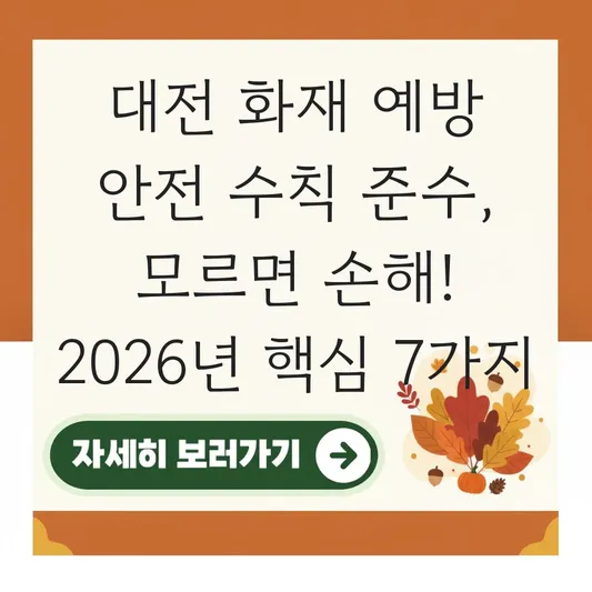 대전 화재 예방 안전 수칙 준수