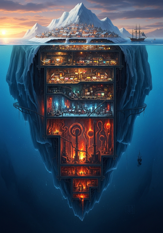 Iceberg City Cross-Section