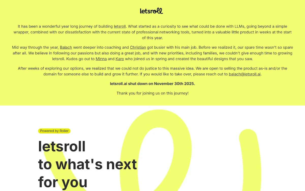 Captura de Letsroll.ai