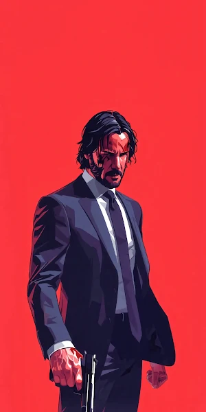 John Wick, Keanu Reeves, Action Movie, Pop Art 4K iPhone Wallpaper Background