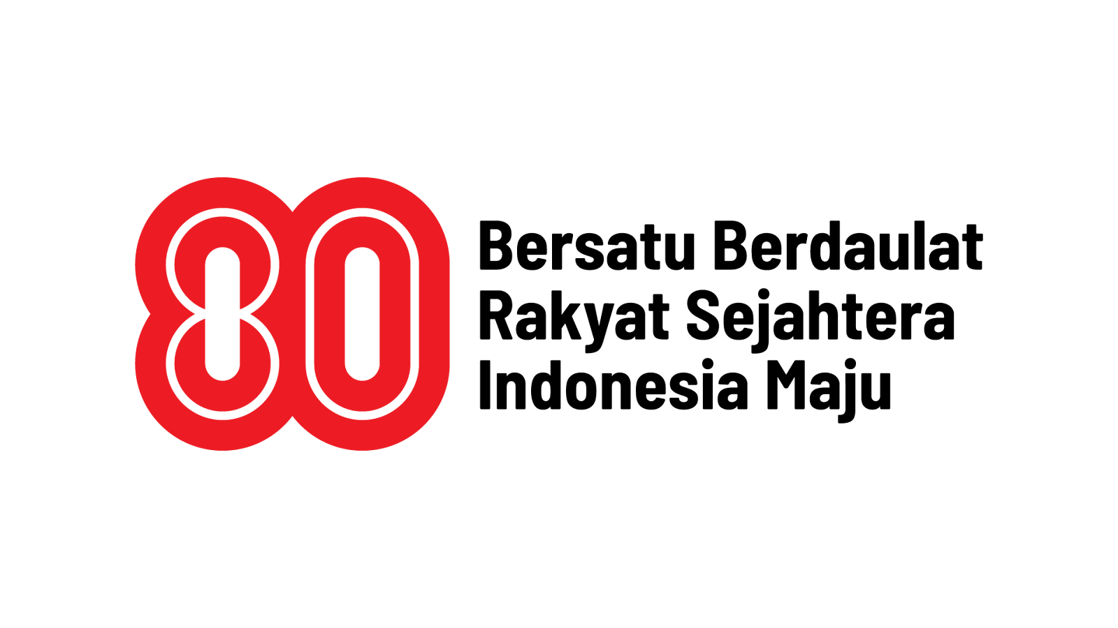 Logo HUT RI ke-80 Bersatu Berdaulat Rakyat Sejahtera Indonesia Maju