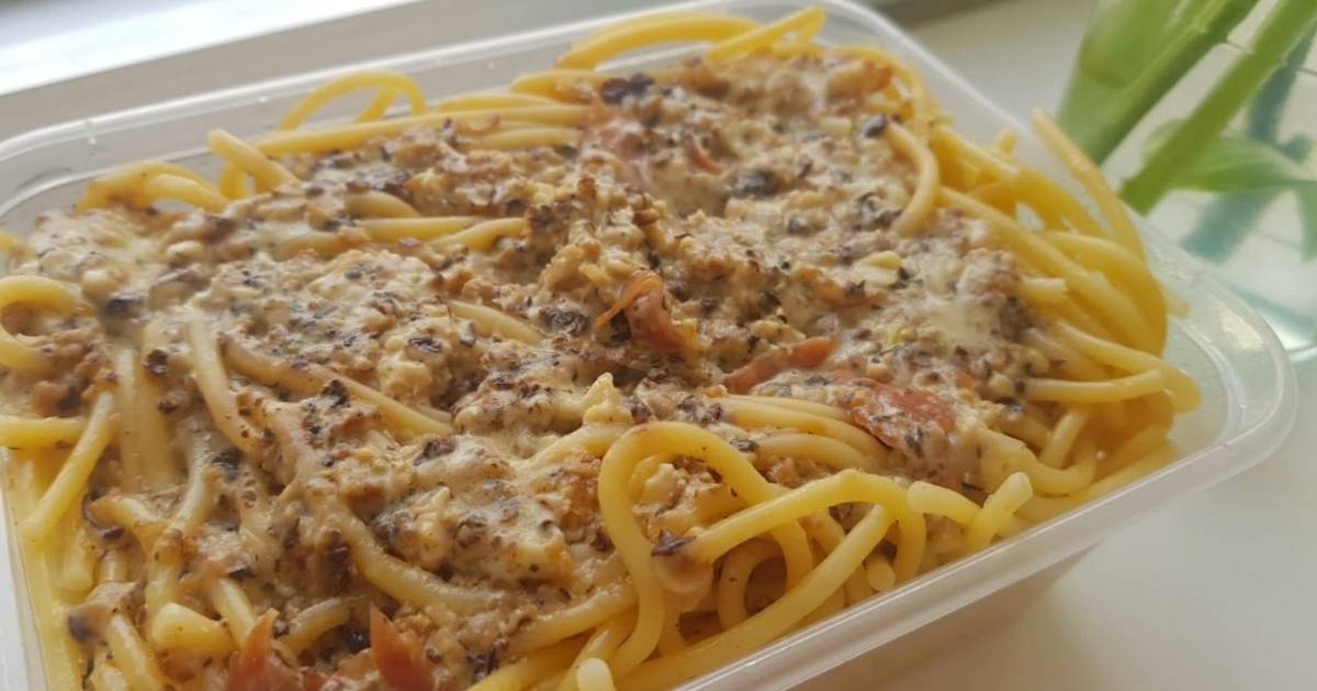 Mỳ ý sốt kem nấm hương - chay mặn đều ăn được