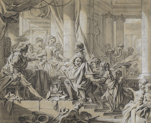 Sancho Fleeing from the Servants of the Duke 1735 1736