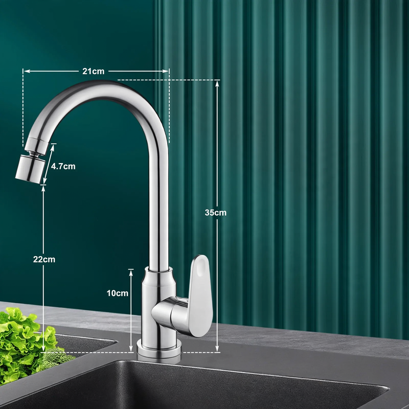 Stainless Steel Kitchen Faucet, swivable, cold and hot water