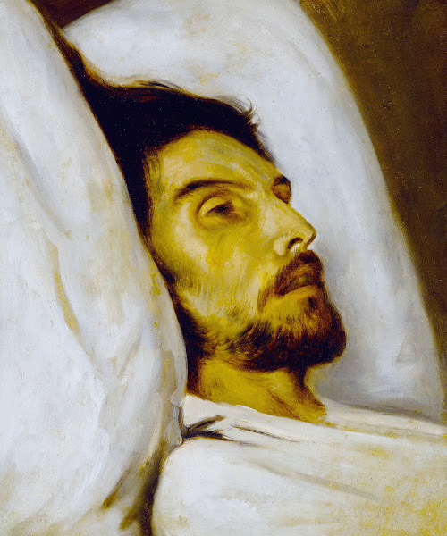 Portrait dhomme sur son lit de mort autrefois dit Armand Carrel 1840