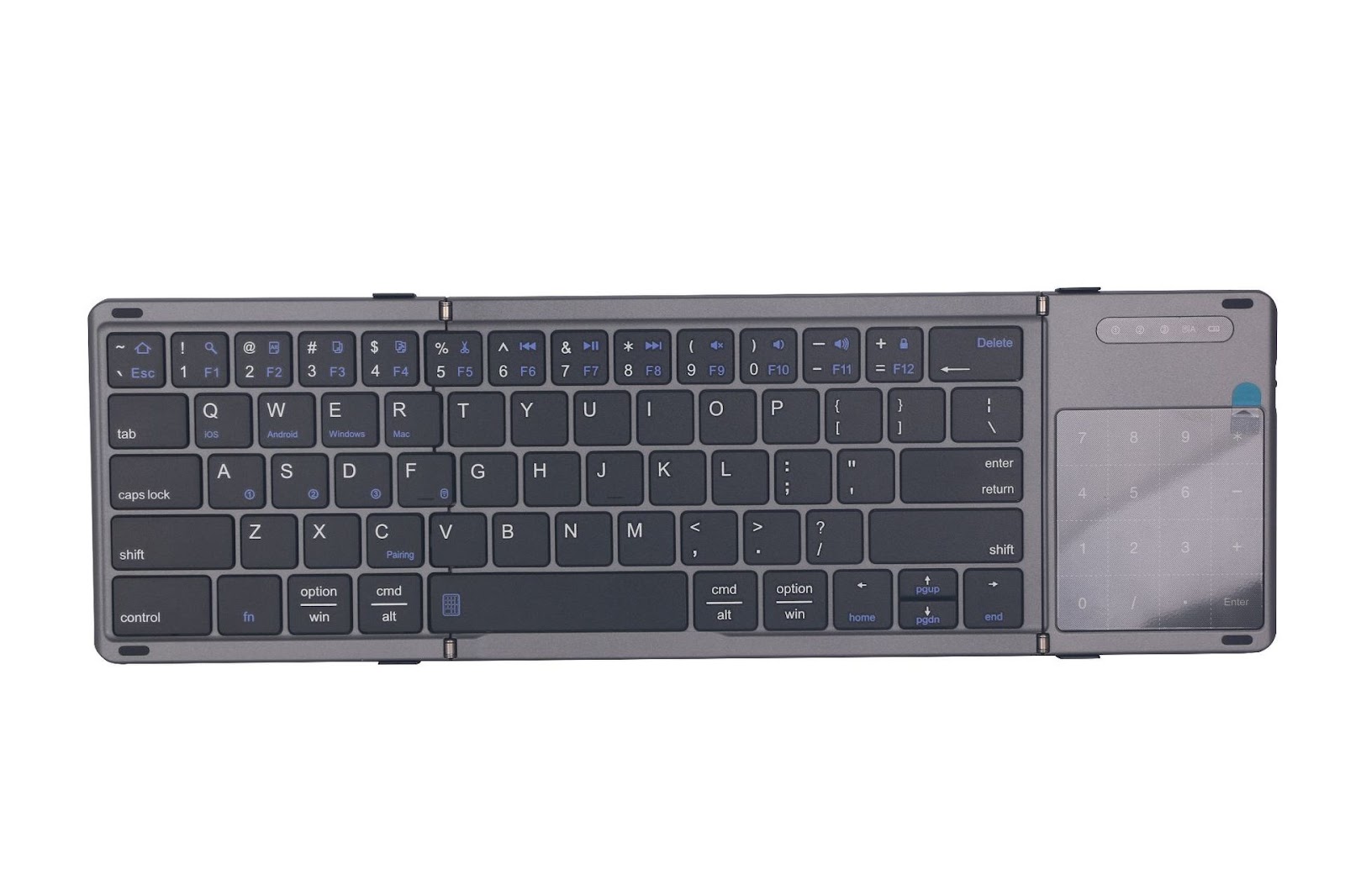 Bluetooth keyboard three-part foldable, 181 × 107 mm
