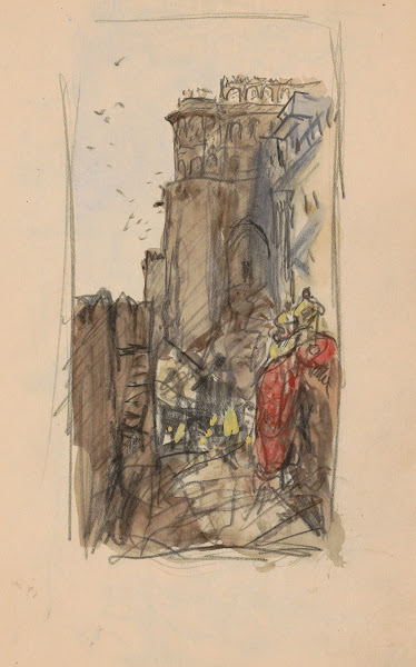 Straat met figuren 1924   1925