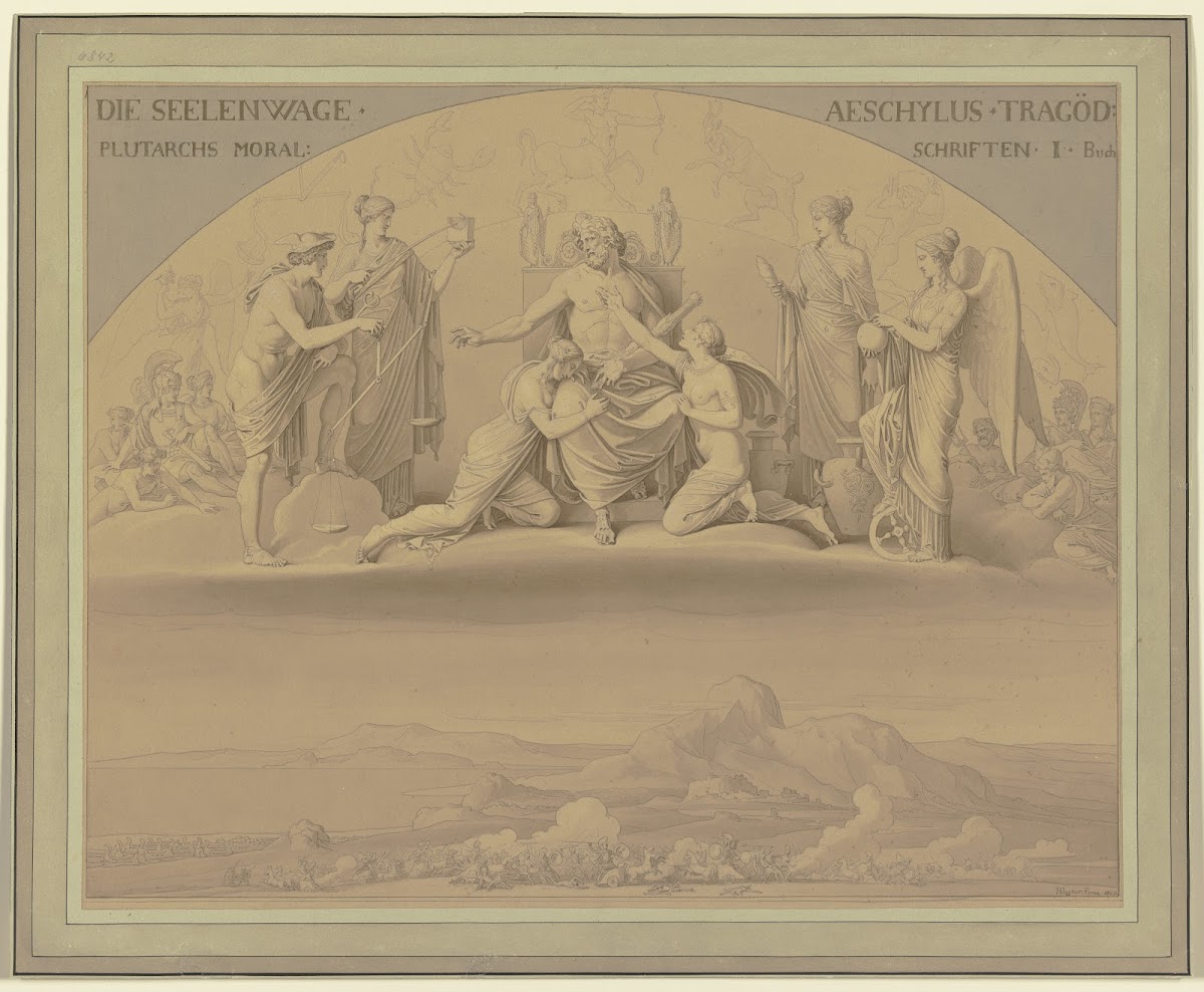 Die Seelen Waage Unten Der Trojanische Krieg 1820