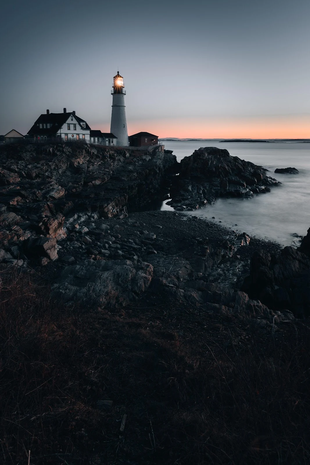 Portland Head Light At Sunset - Landscape Photography 5K iPhone Wallpaper (4117x6176)
