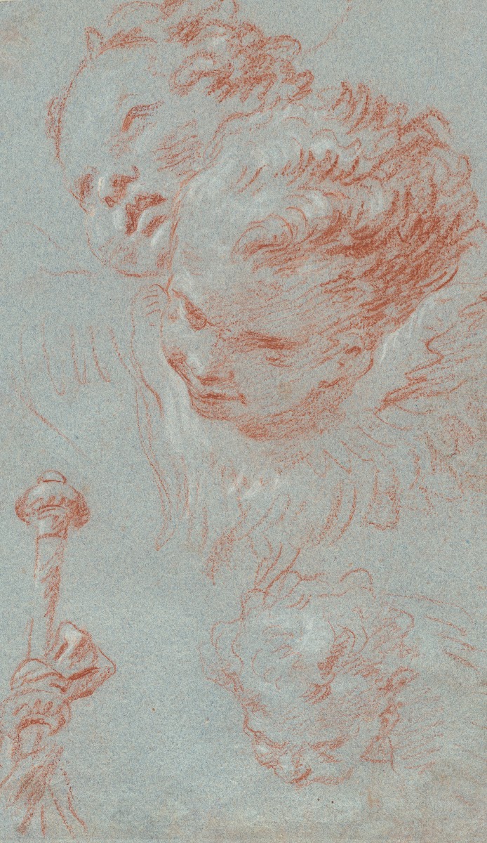 Three Cherubs and a Beribboned Staff 1750