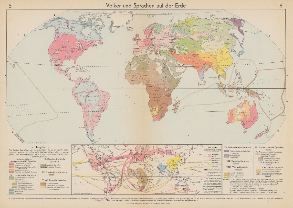 Völker und Sprachen auf der Erde 1940