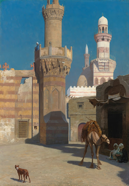 Une Journée Chaude Au Caire Devant La Mosquée