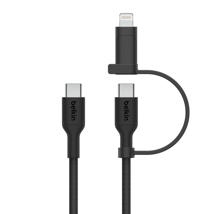 Cable USB-C a USB-C y Lightning 1 m