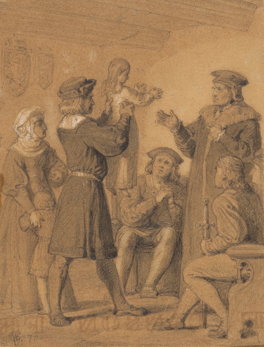 Kochanowski playing with Urszulka 1870