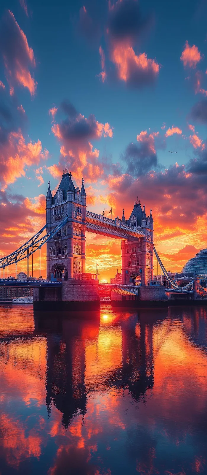 Tower Bridge At Sunset - Cityscape Photography Full HD iPhone Wallpaper (1080x2472)