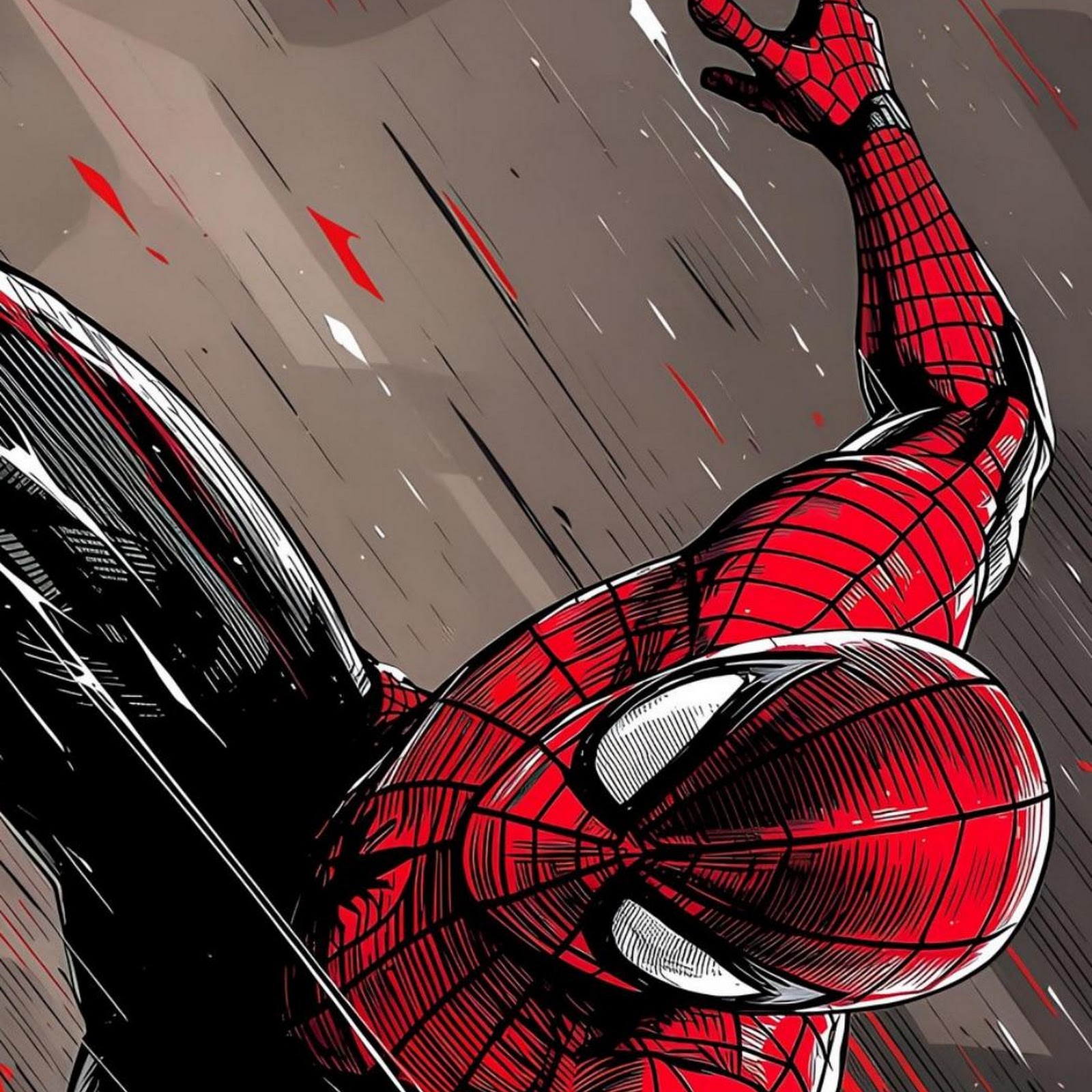 Download Dynamic Spider-Man Comic Illustration Full HD iPhone