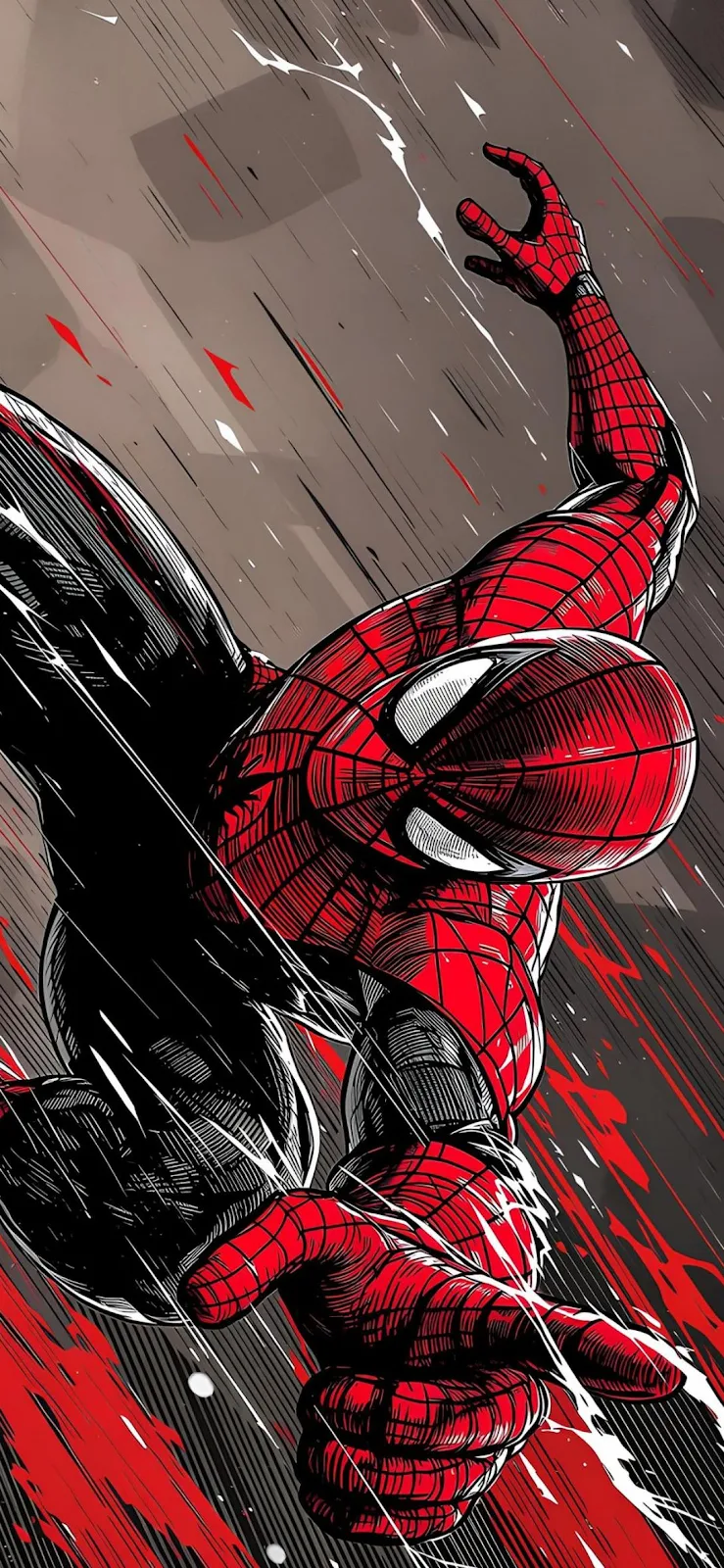 Dynamic Spider-Man Comic Illustration - Comic Book Art Full HD iPhone Wallpaper (1090x2360)