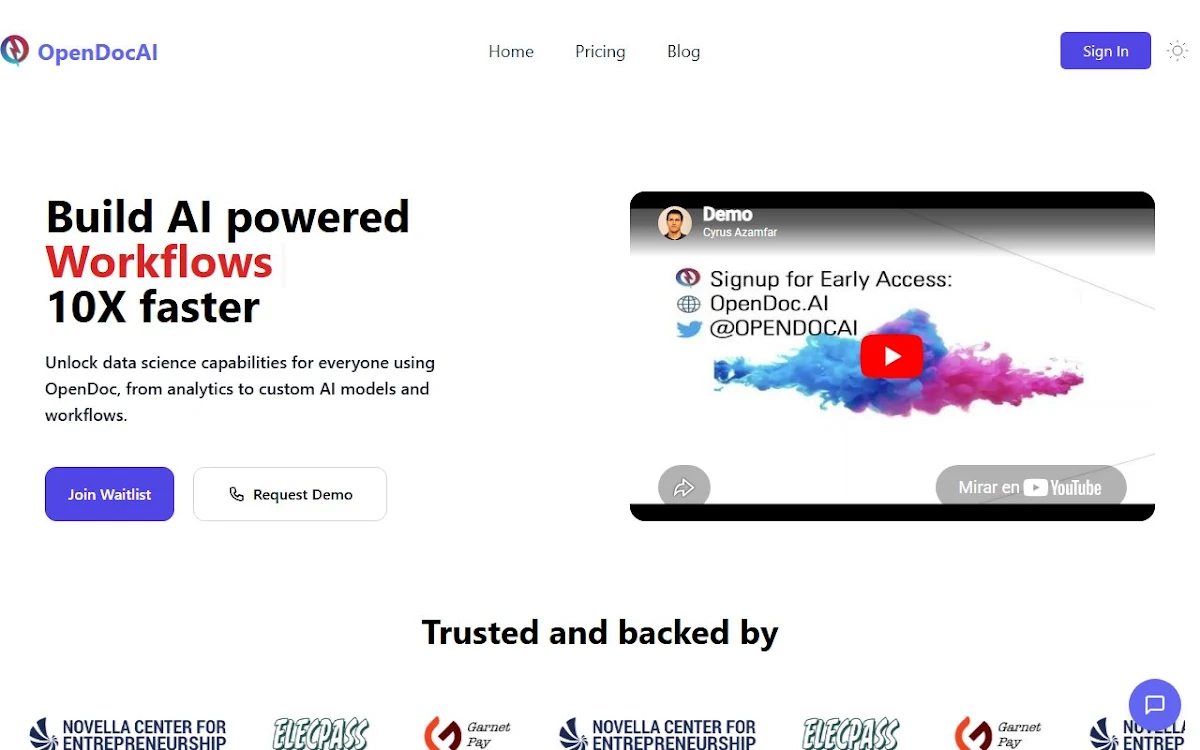 Captura de OpenDoc AI - DataIQ
