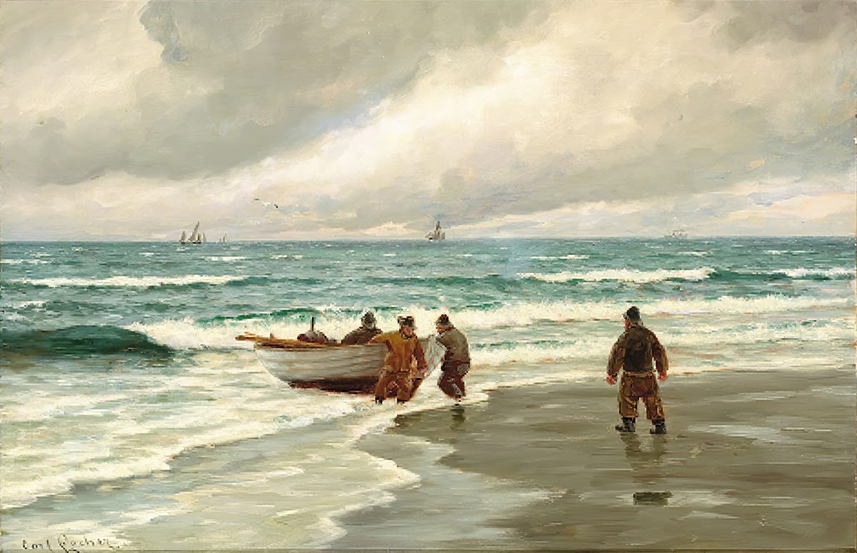 Iland Motiv Fra Skagens Sønderstrand Frisk Tiltagende Kuling 1899