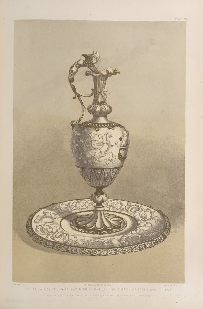 The renaissance vase and dish in parian 1851   1853