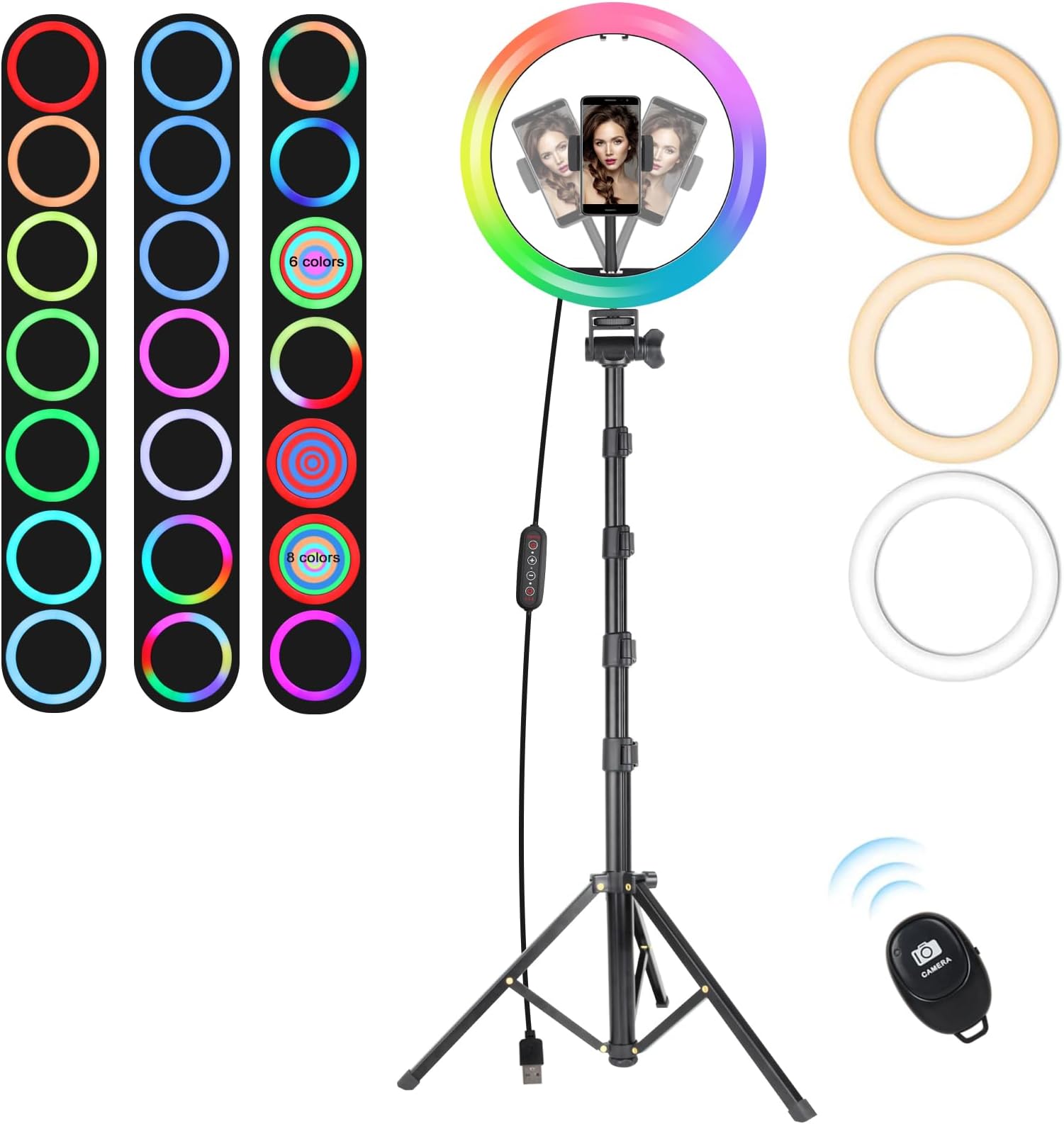 PEHDPVS Aro de Luz 12 Pulgadas con Trípode Alto 160cm