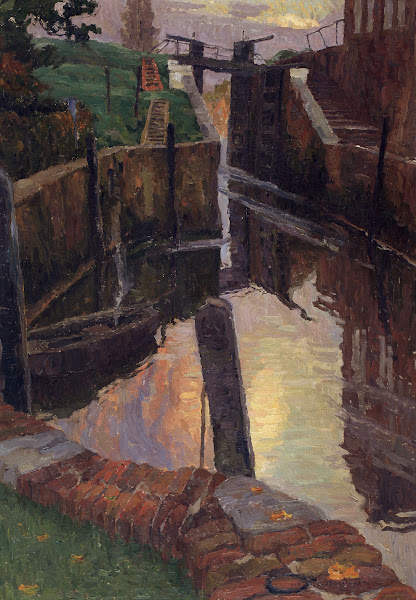 The Old Lock on the River Scheldt 1920