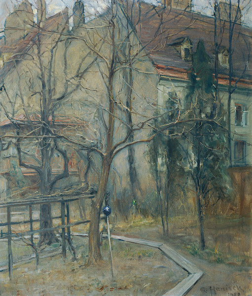 Trüber Wintertag Blick aus meinem Atelierfenster 1928