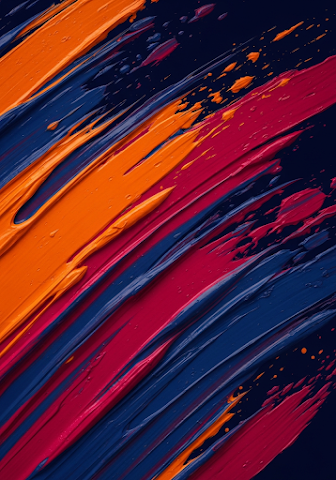 Dynamic Orange Blue Paint Brushstrokes
