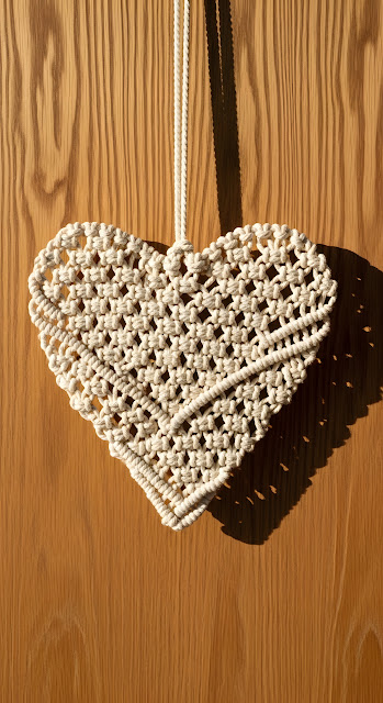 Handmade Macrame Wall Hanging Heart for Cozy Vibes - Free mobile Wallpaper