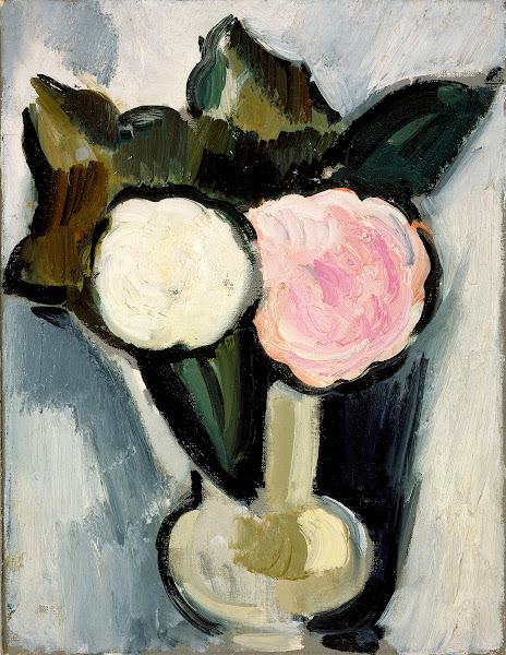 Pink and White Flowers in a Vase circa 1929