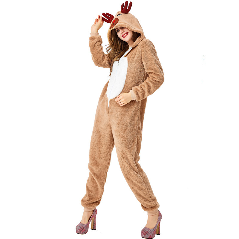 Reindeer pajama set for women, loose fit