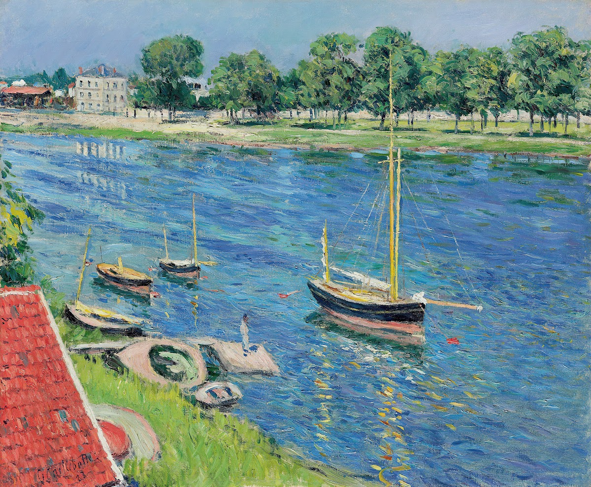 La Seine à Argenteuil bateaux au mouillage 1883