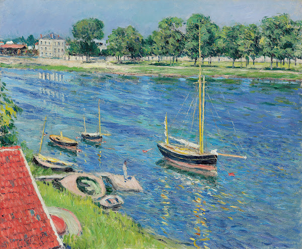 La Seine à Argenteuil bateaux au mouillage 1883