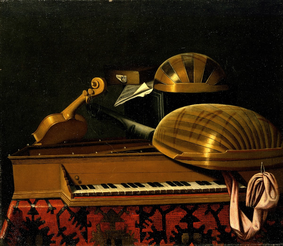 Still Life with Musical Instruments and Books mid 17th century