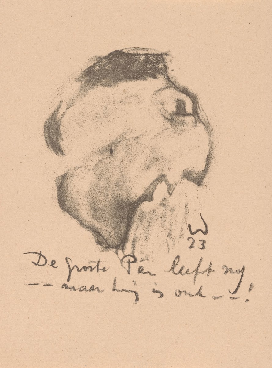 Geabstraheerd hoofd met open mond 1923