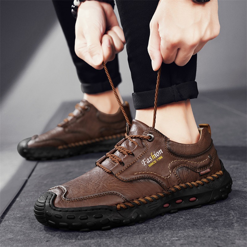 Men's ankle boots, mid-height shaft, lined