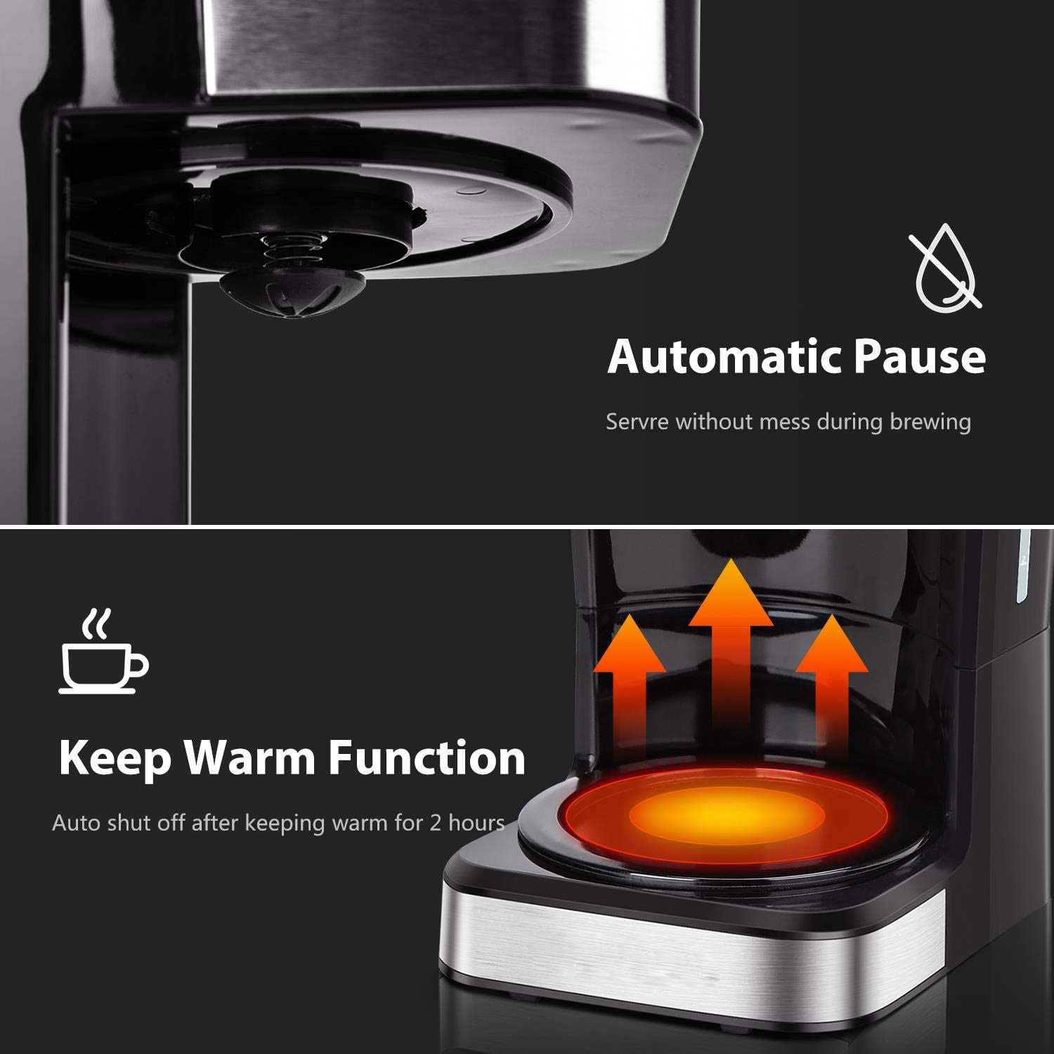 Portable coffee machine with grinder, 250 ml