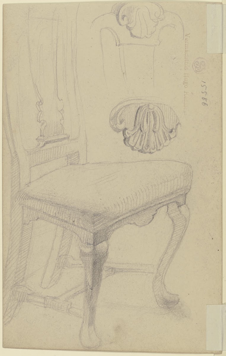 Stuhl mit ornamentalem Schnitzwerk ca 1854