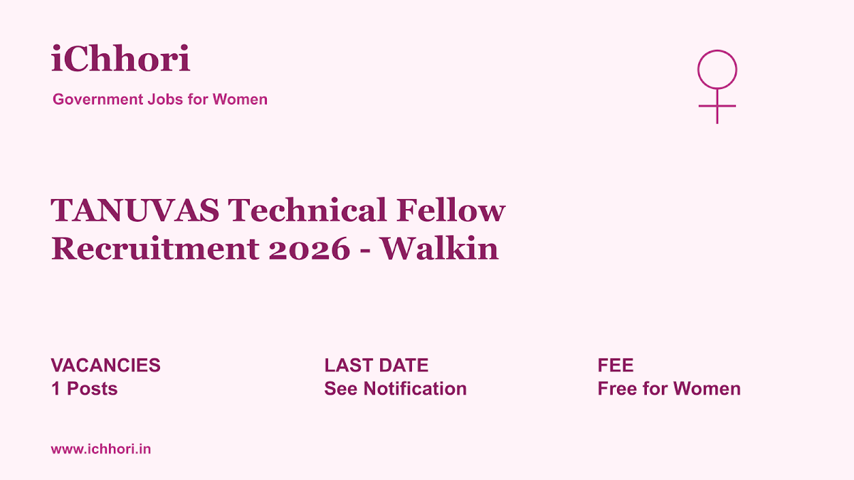 TANUVAS Technical Fellow Recruitment 2026 - Walkin - iChhori