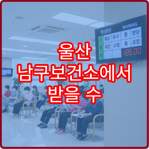 울산 남구보건소에서 받을 수 있는 무료 서비스 총정리 | 모르면 손해