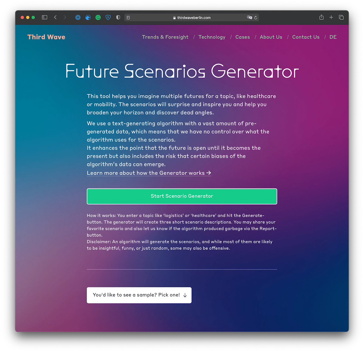 Captura de Future Scenario Generator