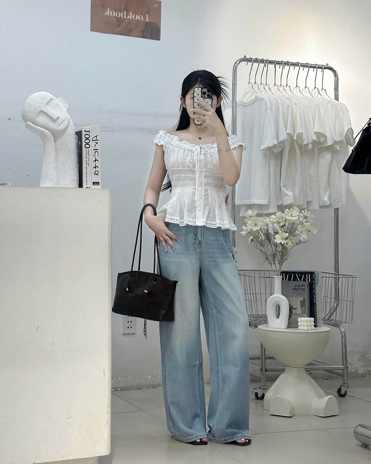 Aó kiểu vải xô sát nách viền bèo buộc dây XONXEN SHOP 805282 – Image 4