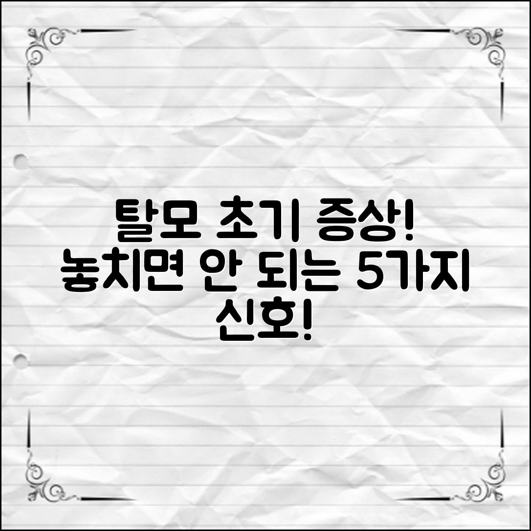 탈모 초기 증상, 놓치면 안 되는 5가지 신호!