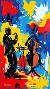 Abstract Jazz Musicians Painting