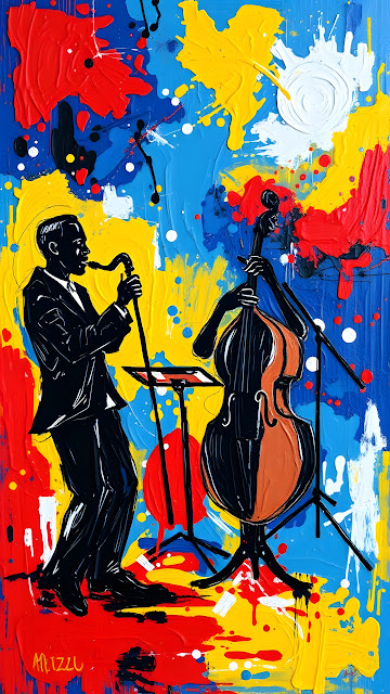 Abstract Jazz Musicians Painting - Free mobile Wallpaper