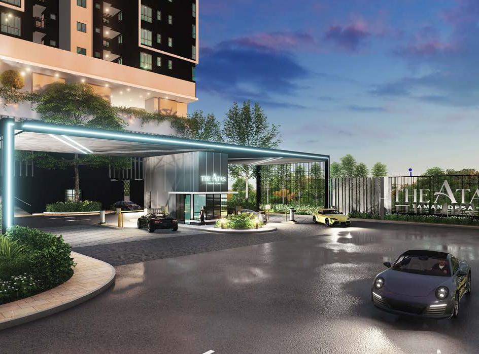 The Atas Residences — entrance gate dusk