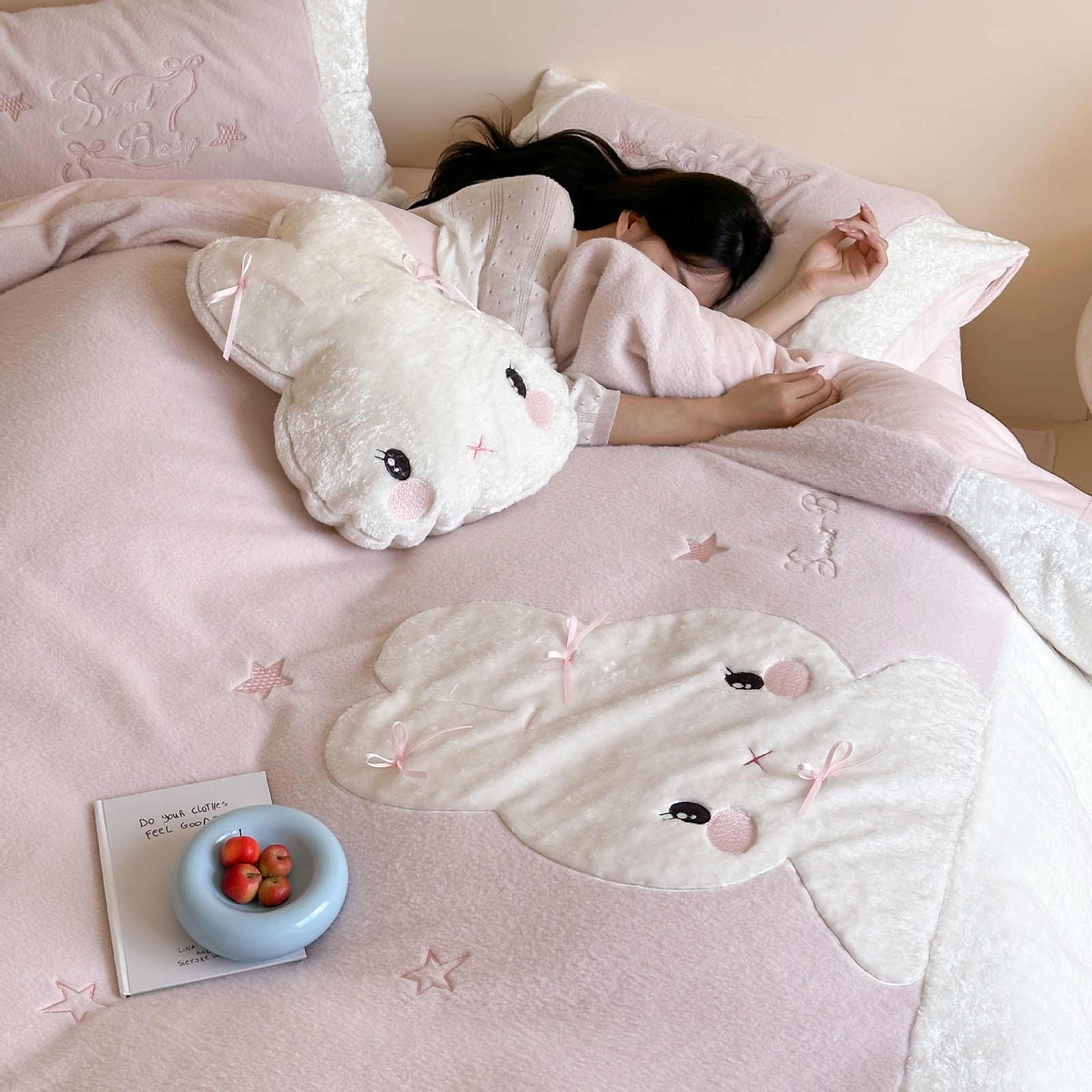 Winter bedding set made of microfiber fleece, soft and warm