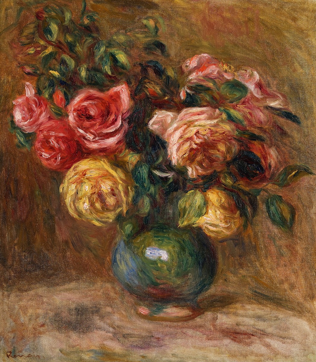 Roses dans un vase vert 1910 1912