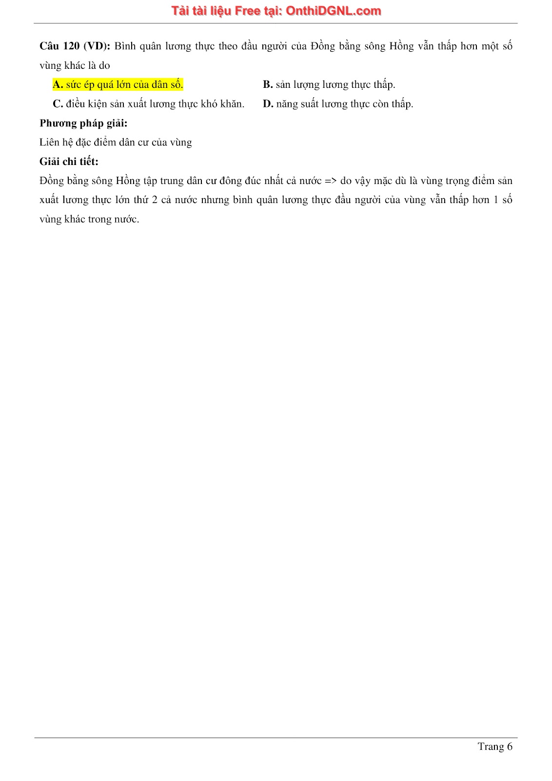 150bài tập môn Địa Lý - Ôn thi ĐGNL ĐHQG TP hà nội Phần 1