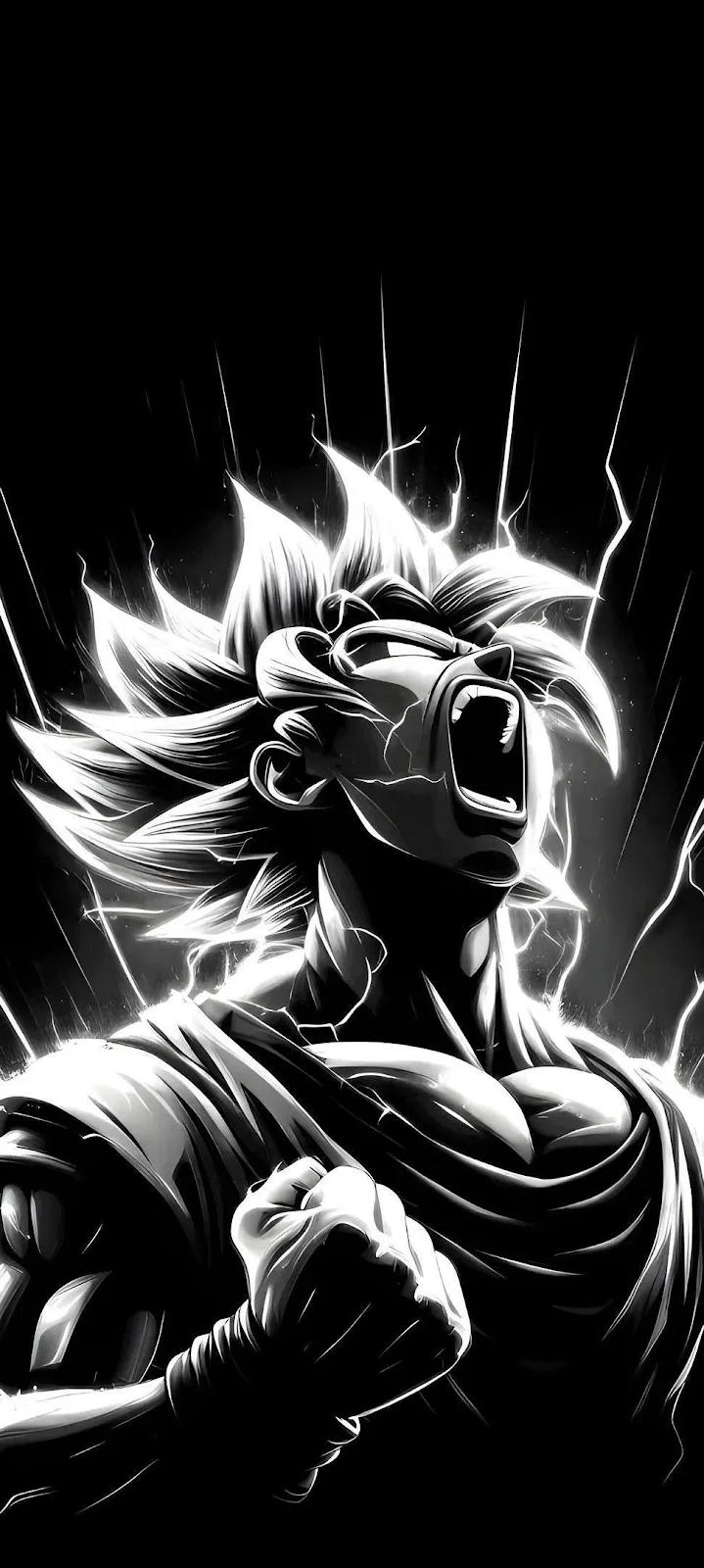 Goku Powering Up Anime Art - Anime Digital Art iPhone Wallpaper (970x2160)